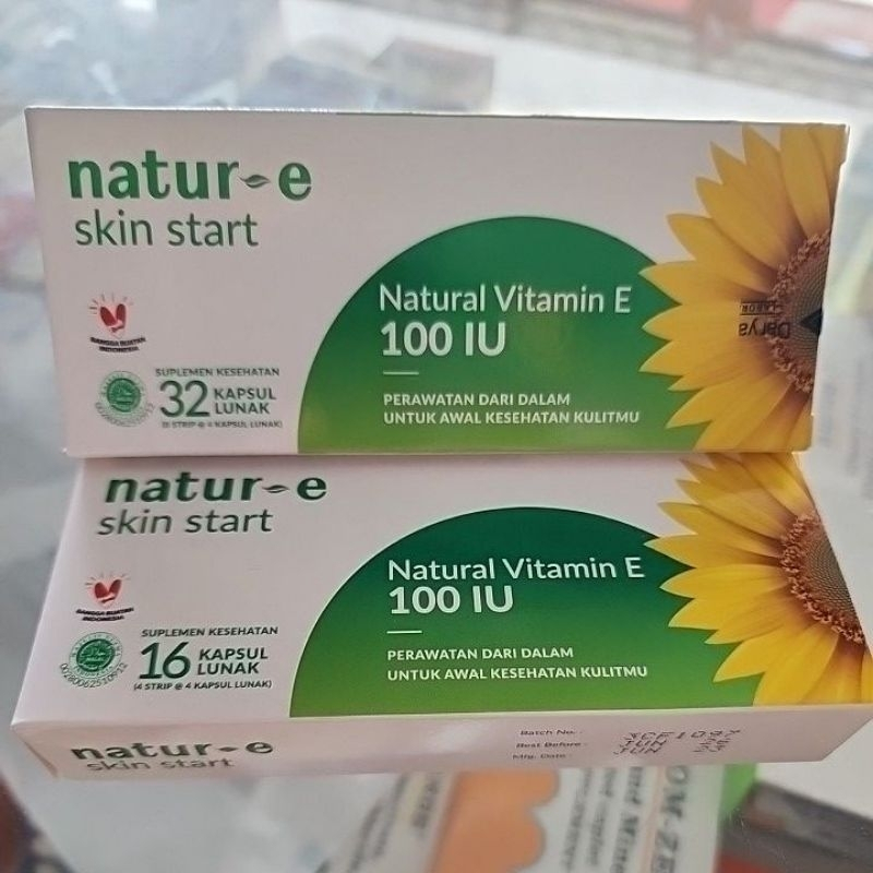 1 Box Natur-E Natur E Skin Start 100IU Isi 16 32 kapsul HIJAU