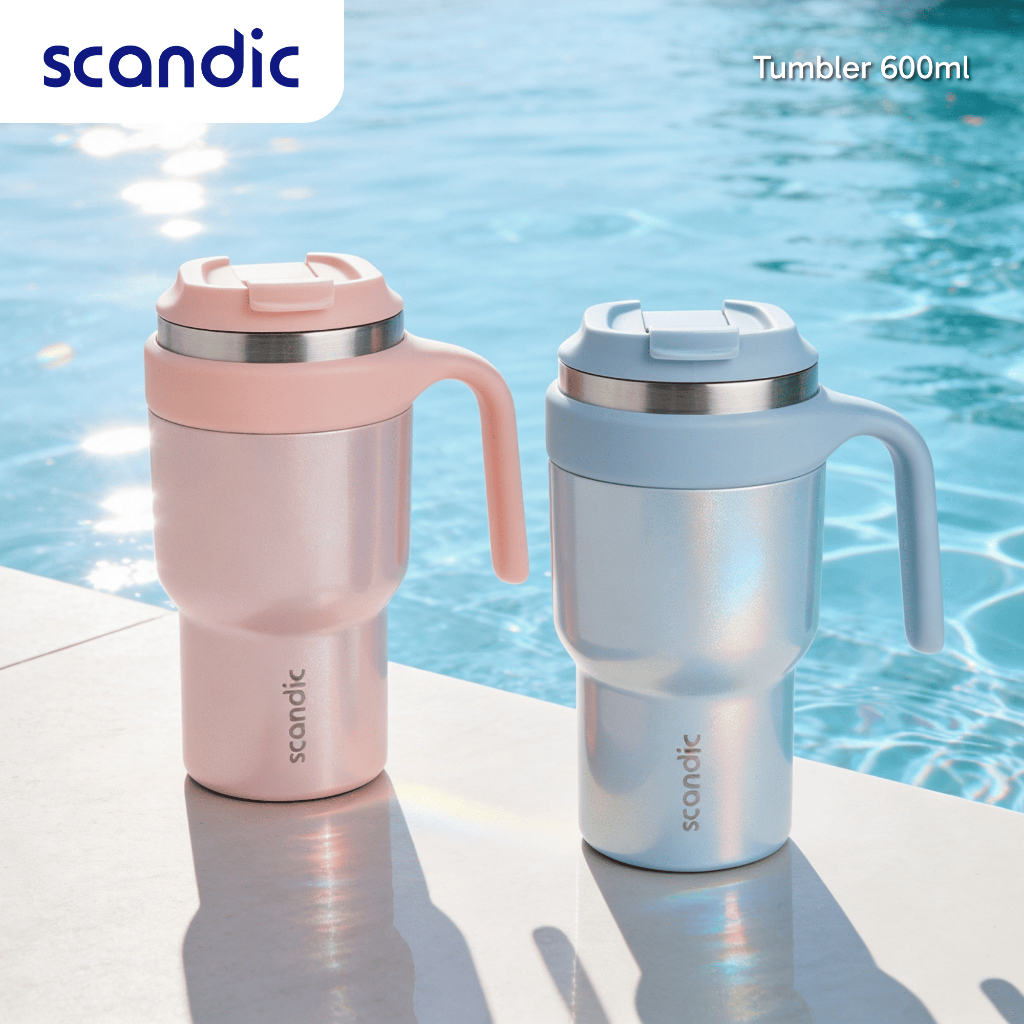 SCANDIC - Rainbow Tumbler Stainless 600 ml - Botol Tahan Panas & Dingin, EasySip Anti Bocor