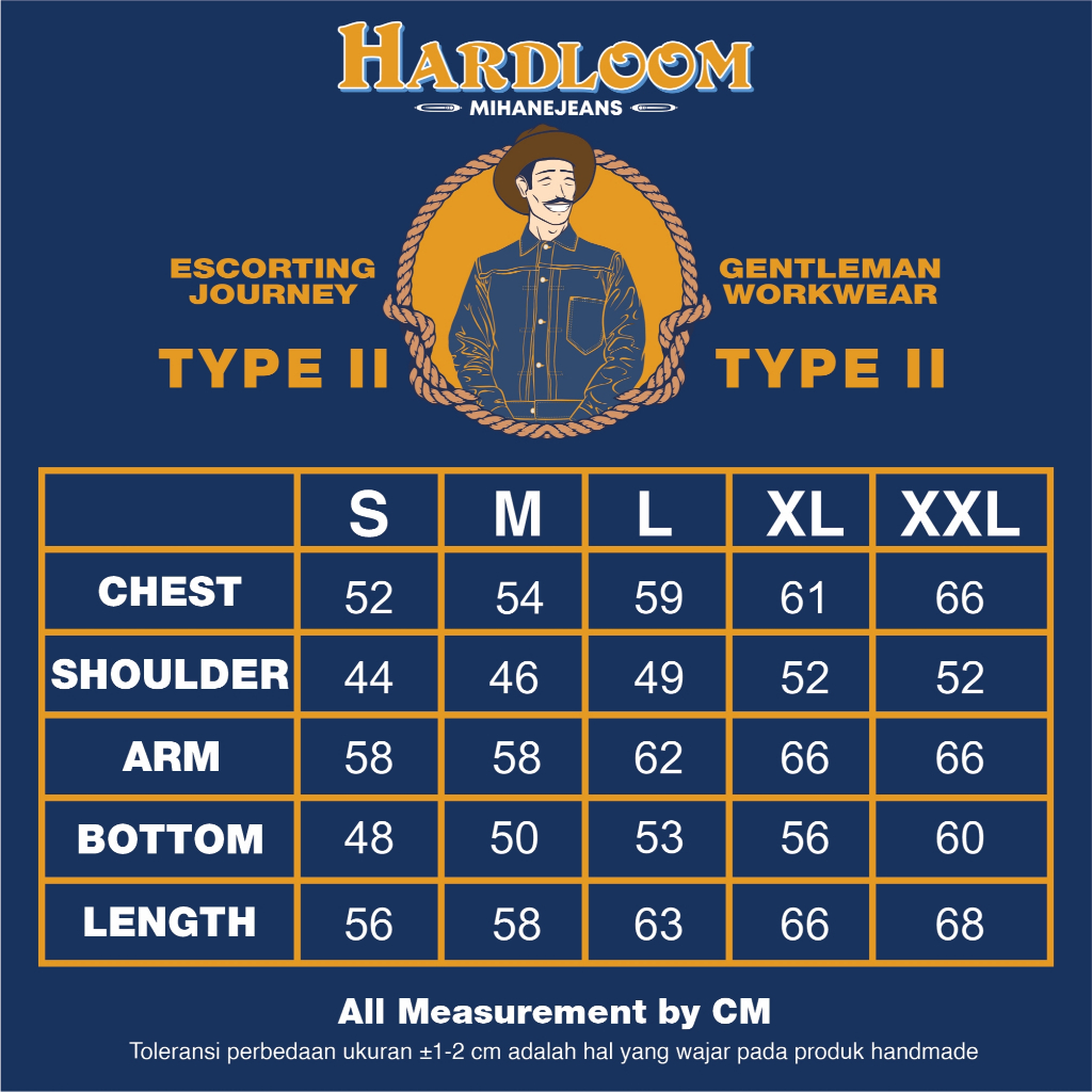 BESTPROMO Mihane Jeans - Jacket Pria Denim - HARDLOOM Type II Cinchback 14oz Sanforized