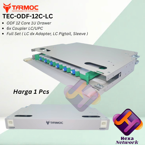 Fiber Optic ODF/OTB 12 Core LC Lengkap Rackmount | ODF 12C LC