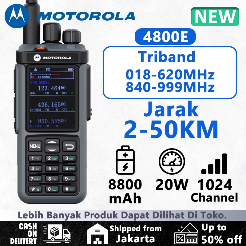 HT Motorola DP4800E WALKIE TALKIE 8800MAH Jenis Baterai Type-C UHF+VHF 800hz Two Way Radio Triple Ba