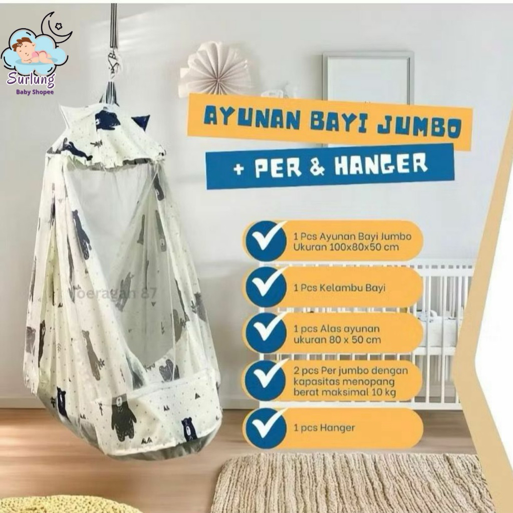 COD/ayunan bayi satu set lengkap/ayunan jaring gantung/ayunan bayi gantung dan tiang/ayunan bayi gan