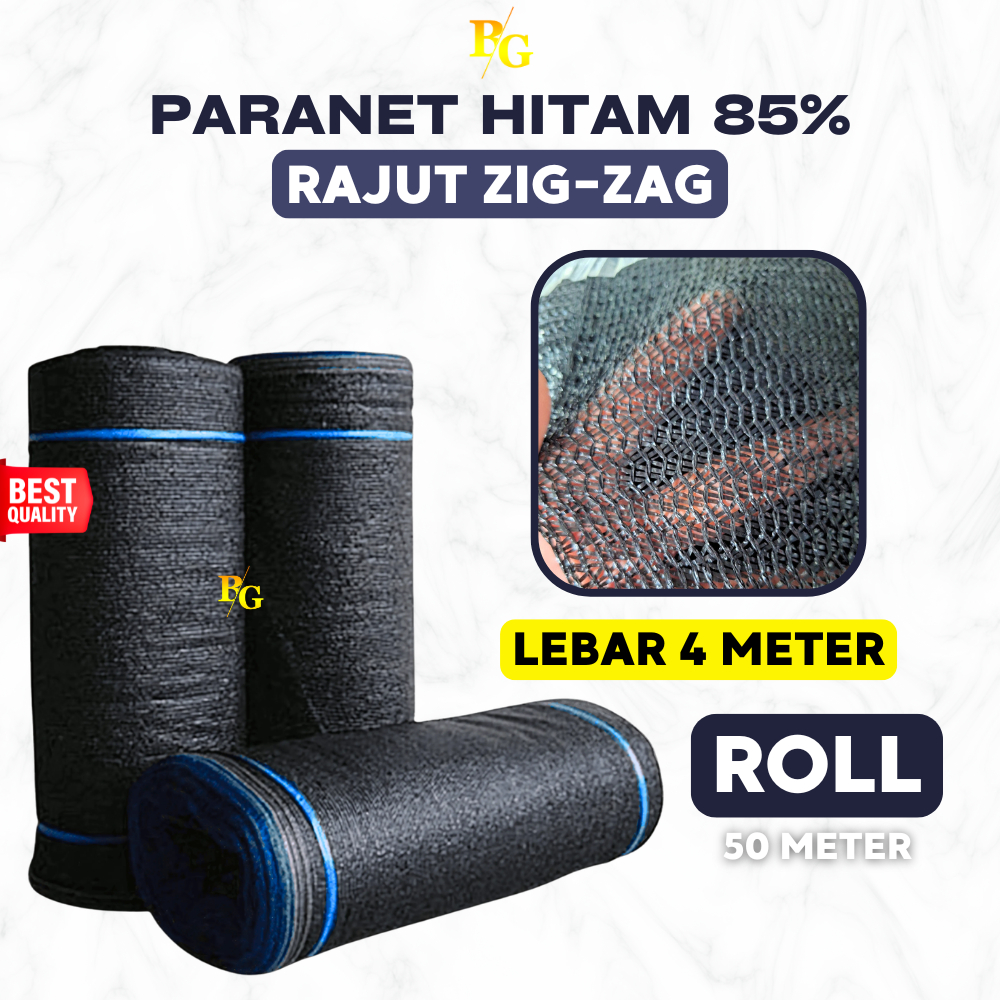 Jaring Paranet Zig-Zag 85% Lebar 4 Meter x 1 Roll 50 Meter