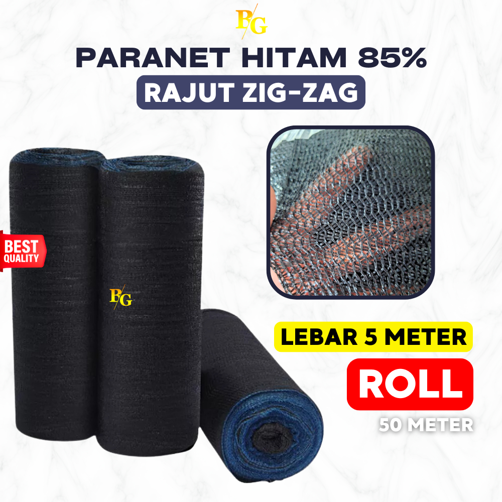 Jaring Paranet Zig-Zag 85% Lebar 5 Meter x 1 Roll 50 Meter