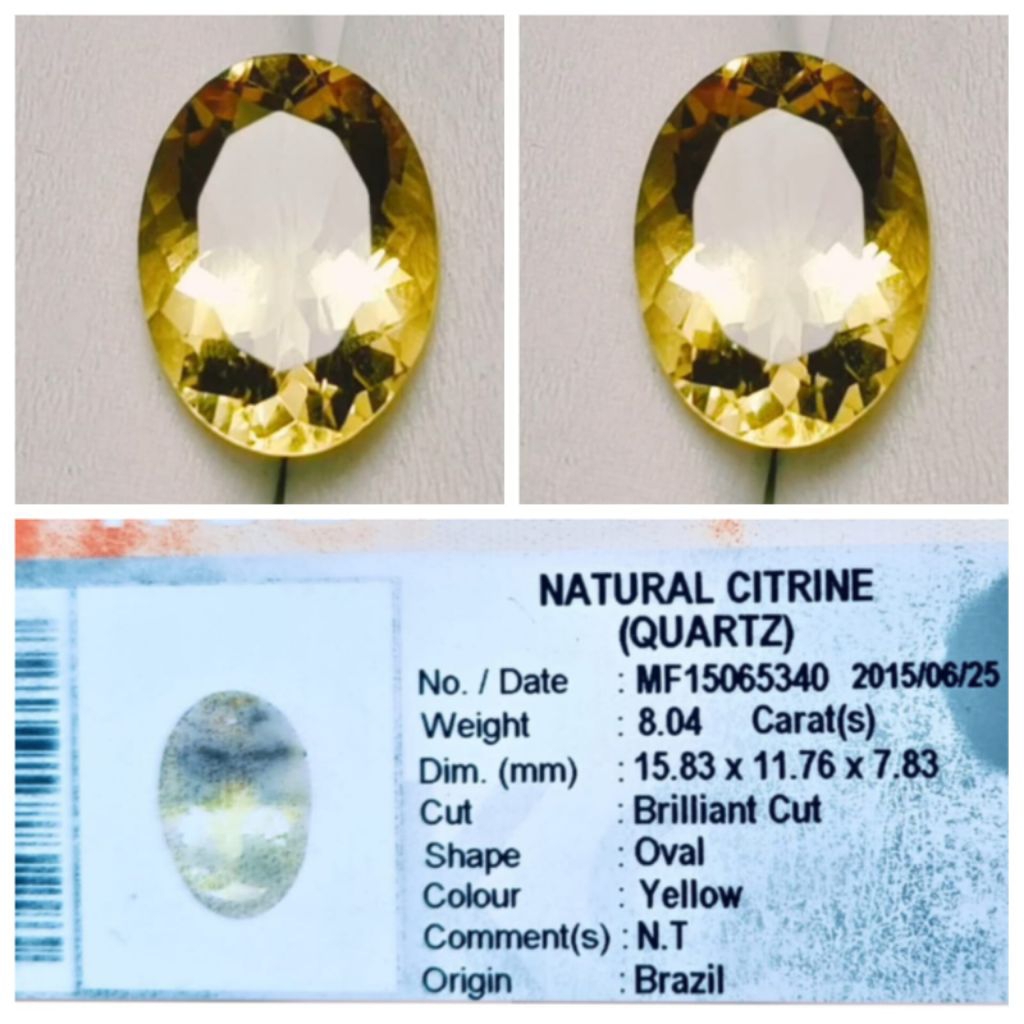Natural Citrine Big size 8.04 crt NTE Koleksi Lama Hot item Top HQ Memo KGL Lab