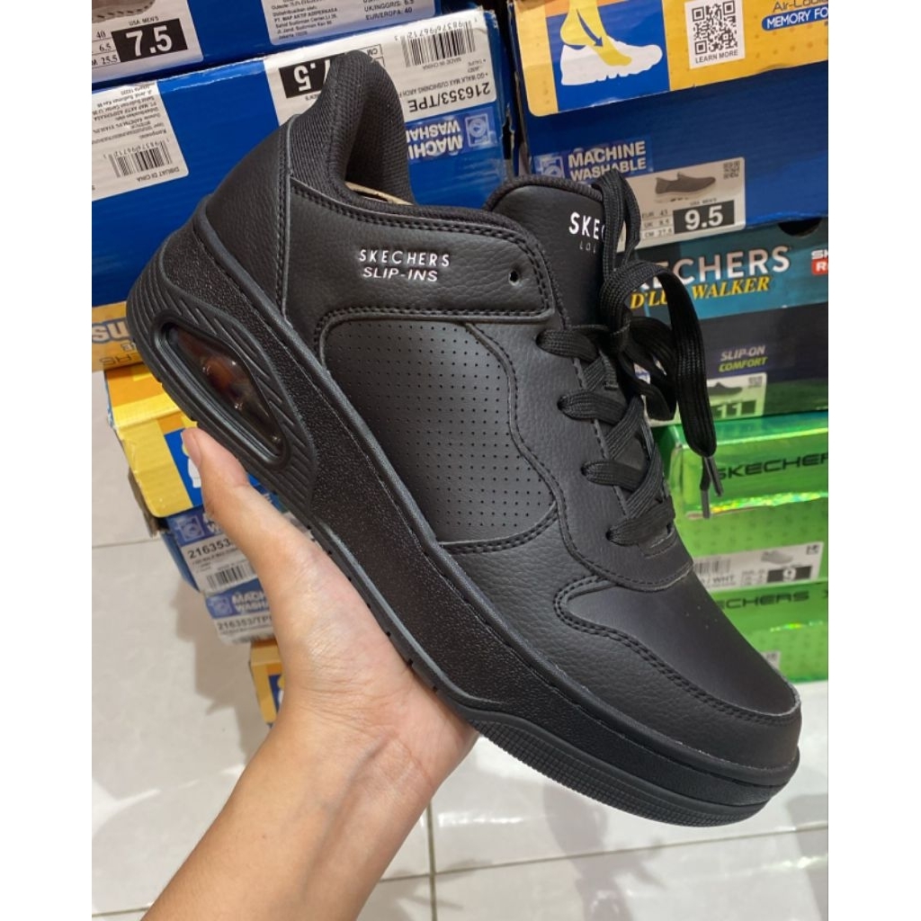 Sepatu Pria Full Black Skcrs Slip Ins size 40 41 42 BNIB Original Map