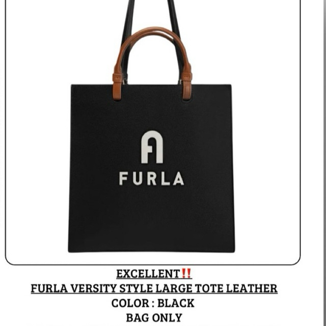 PL furla versity large tote bag black