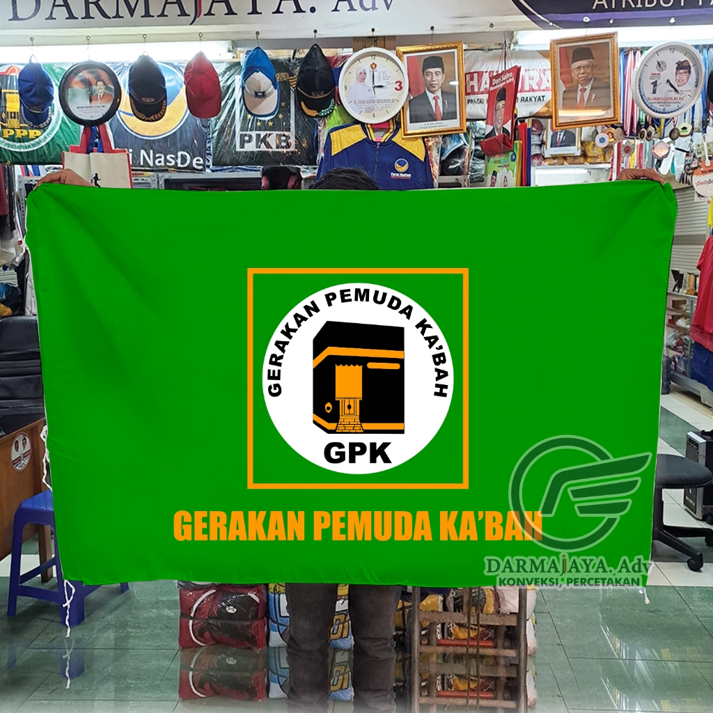 BENDERA GERAKAN PEMUDA KA'BAH TERBARU UKURAN 100X150Cm, 90X135Cm, 80X120Cm DAN 60X90Cm