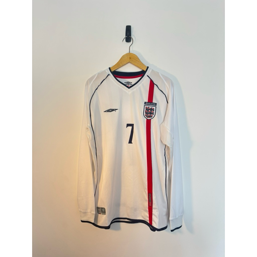 Jersey Long Sleeve England Home 2002 Beckham 7 – Size L