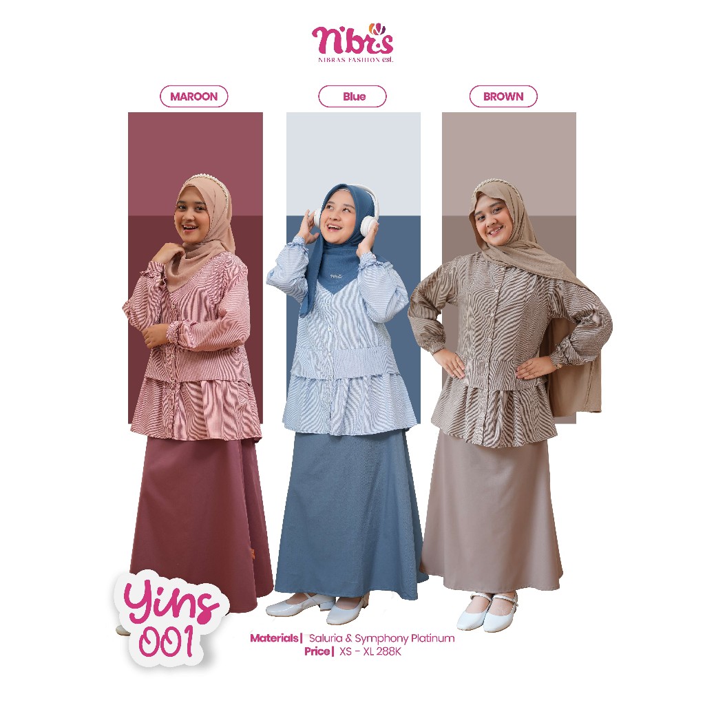 BAJU NIBRAS REMAJA TERBARU 2026 / SETELAN BAJU UNTUK REMAJA NIBRAS YINS 001 / BAJU REMAJA 2IN1 BLOUS