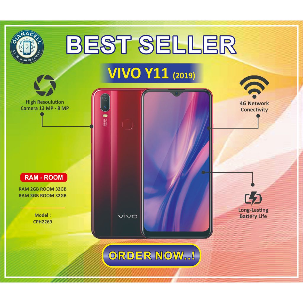 HP VIVO Y11 Normal Second Nopola Siap pakai