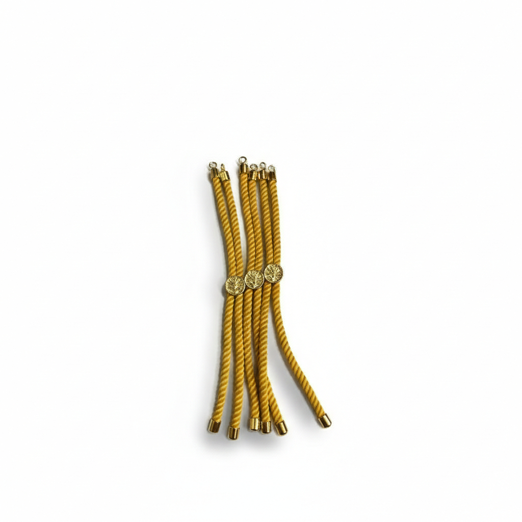 Ada Aksesoris | Gelang Serut Korean - Gelang Aneka Warna Warm Tones  - Charm Berwarna Emas - Gelang 