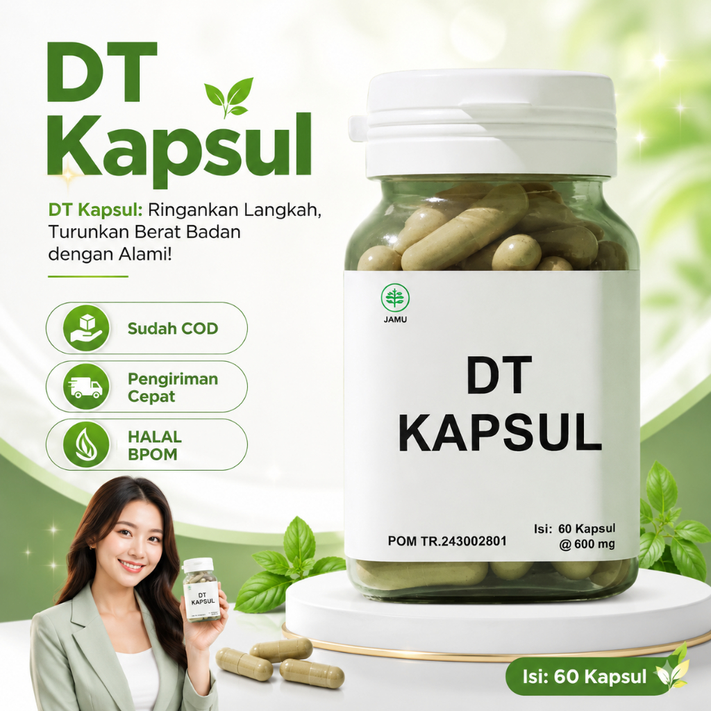 DT Kapsul 60 Kapsul Obat Diet Herbal Pelangsing Badan Pembakar Lemak Original Ori