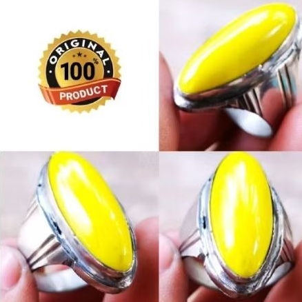 cincin batu akik kembang johar pandan ring monel