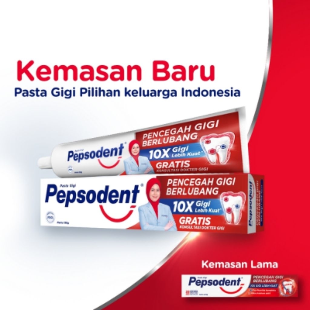 Pasta gigi Pepsodent jumbo, 225 gram Pepsodent whitening pasta gigi mencegah berlubang