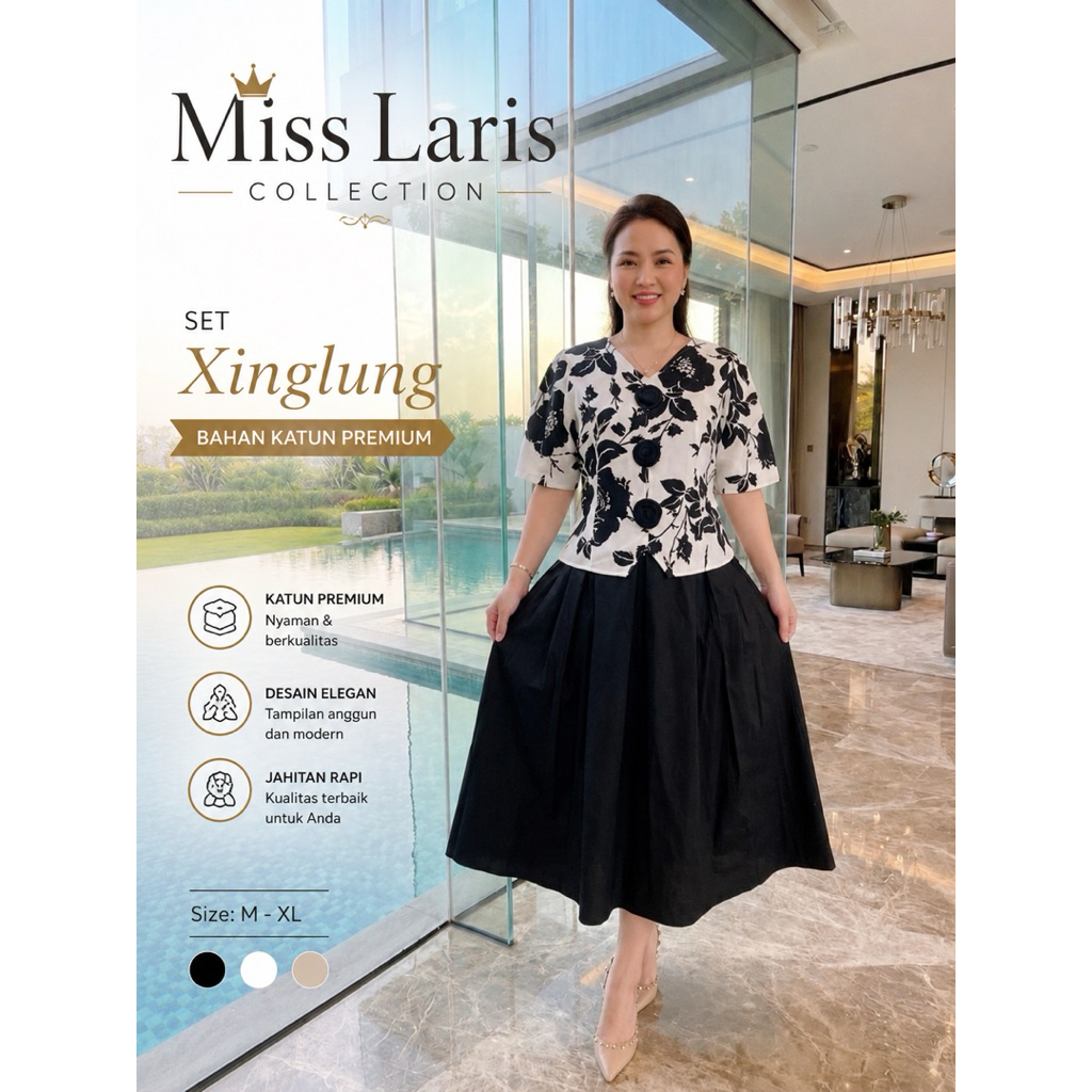 Setelan Rok XING LUNG KAtun  Premium L-XXL