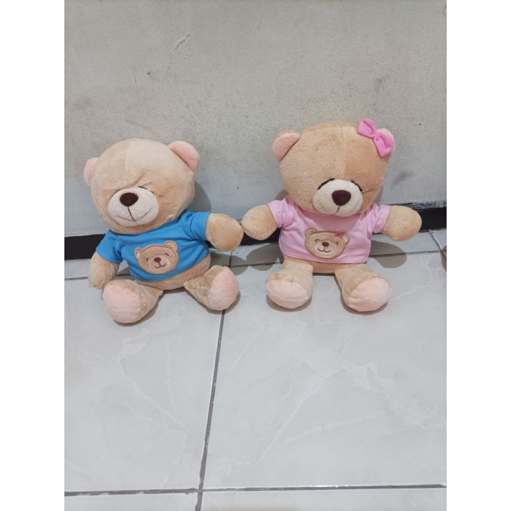 preloved boneka teddy bear couple ff