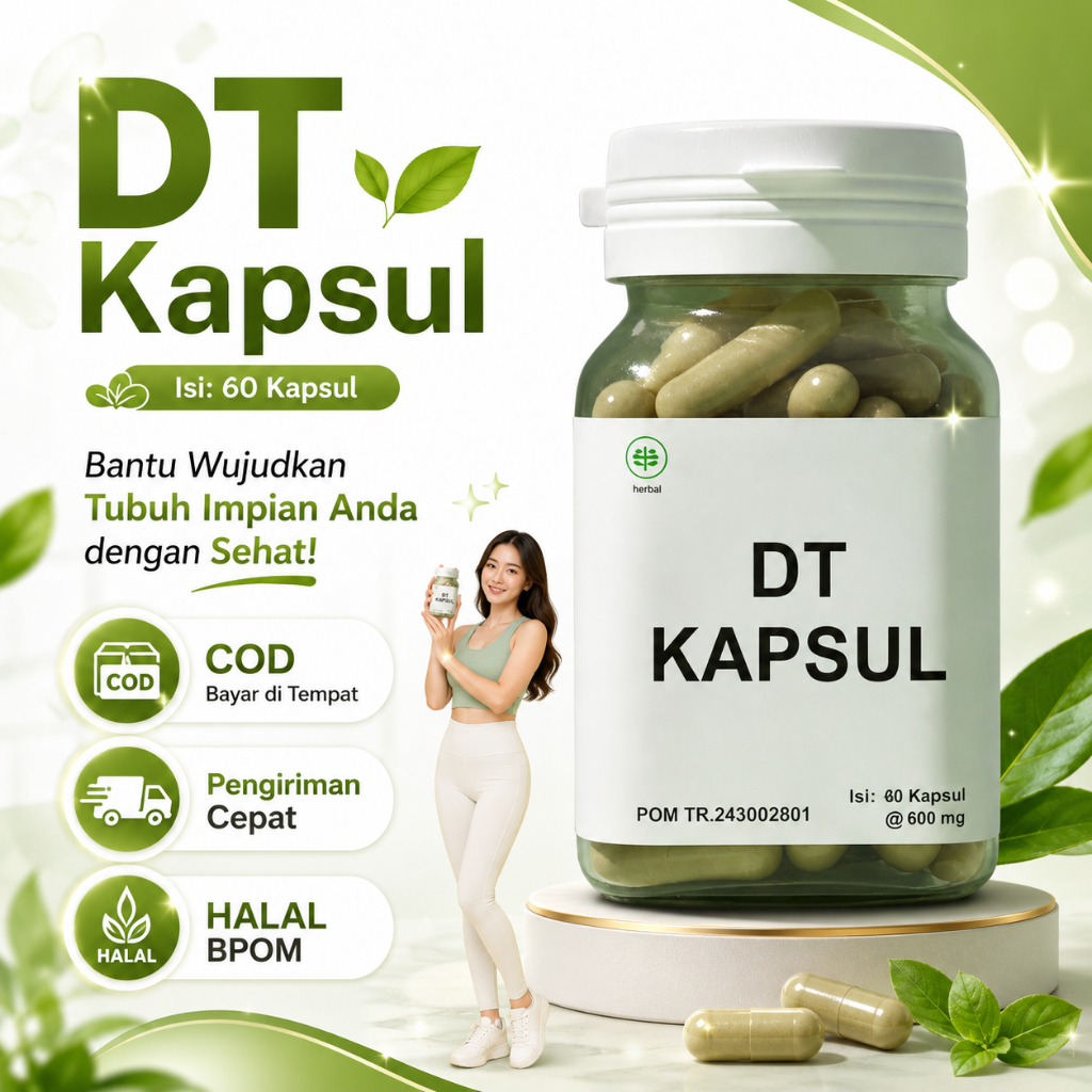 DT Kapsul Obat Diet Herbal Pembakar Lemak Tubuh Pelangsing Badan Original BPOM Ori