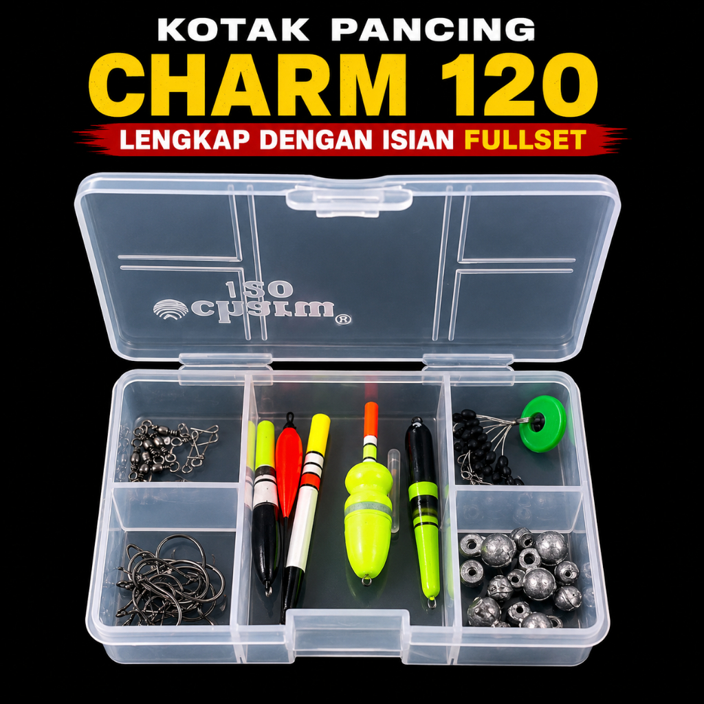 Kotak Pancing Super Paket Kotak Pancing Lengkap Isi Pelampung Kail Timah Kili Stopper Super Lengkap 