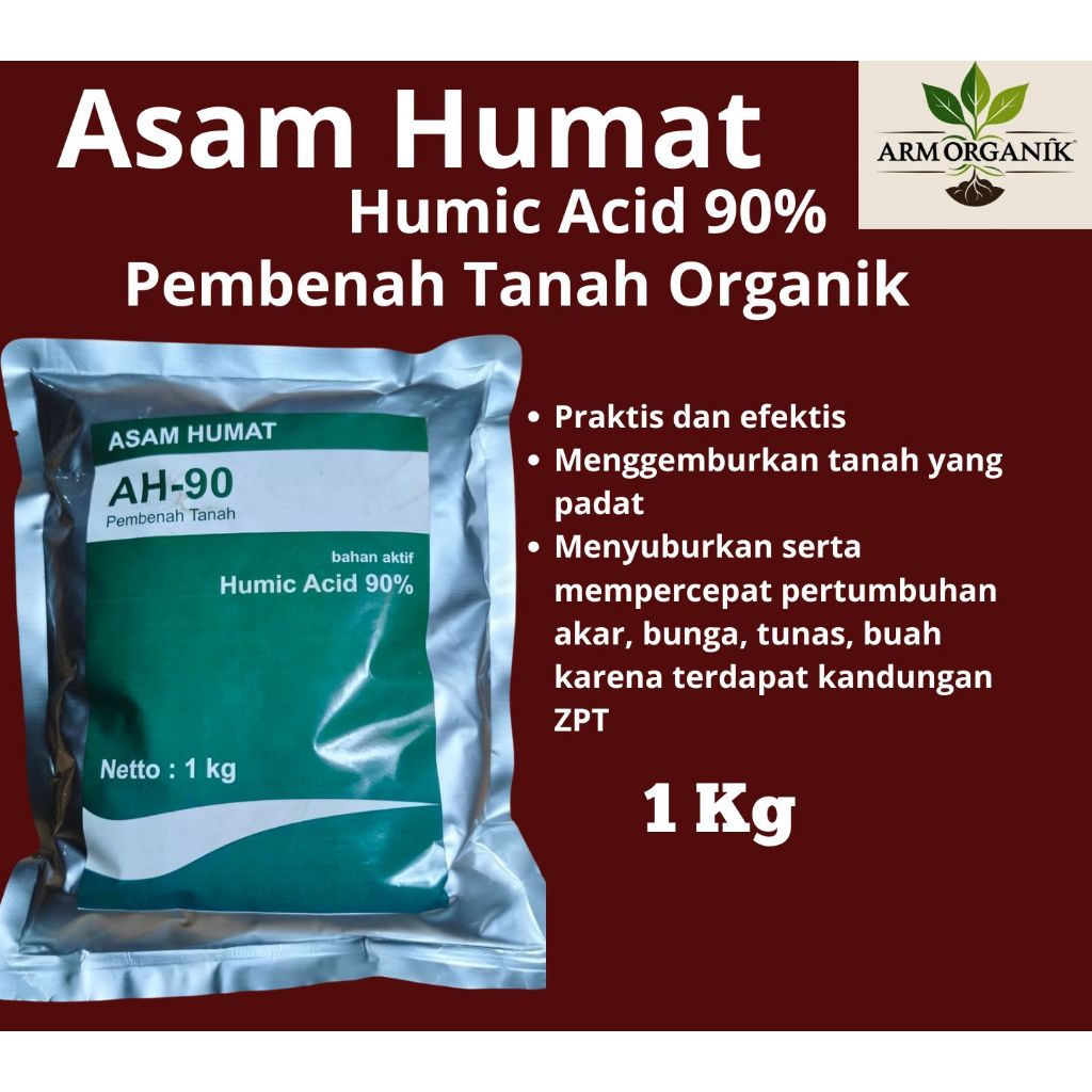 Asam Humat AH-90 1 kg - Asam Humate 90% untuk Pembenahan Tanah
