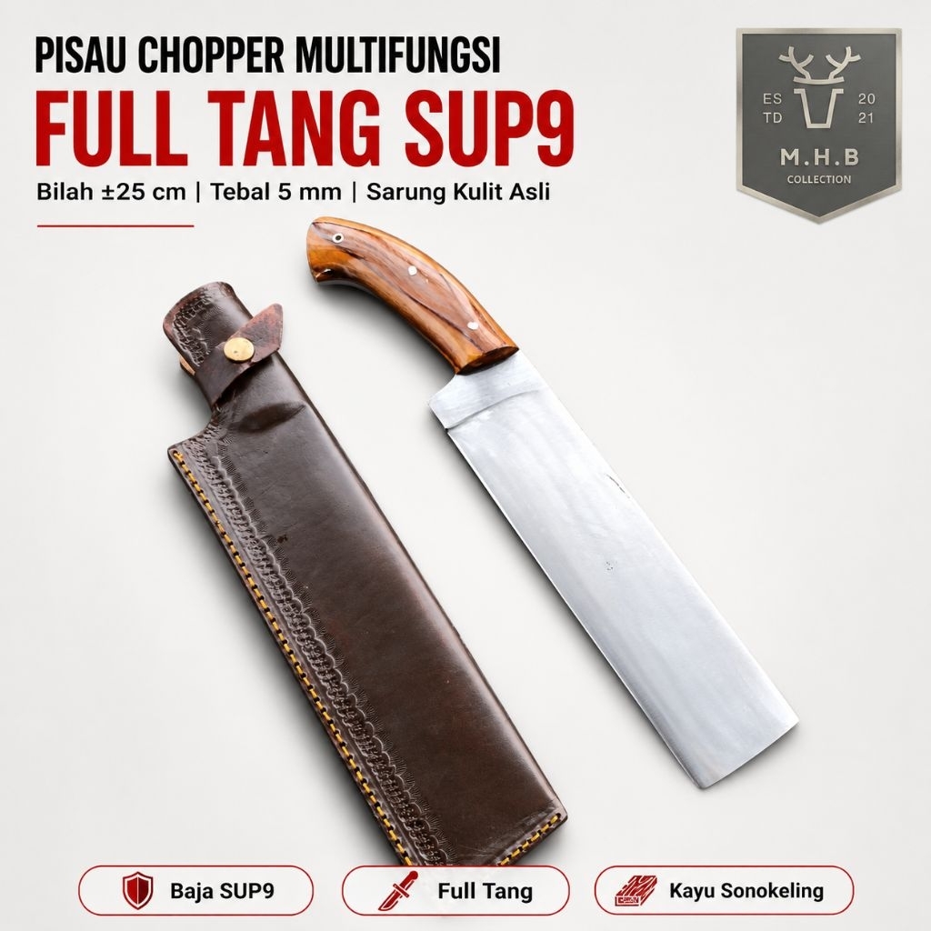 MHB | Pisau Chopper Multifungsi Fulltang Sup9 Pb 25cm