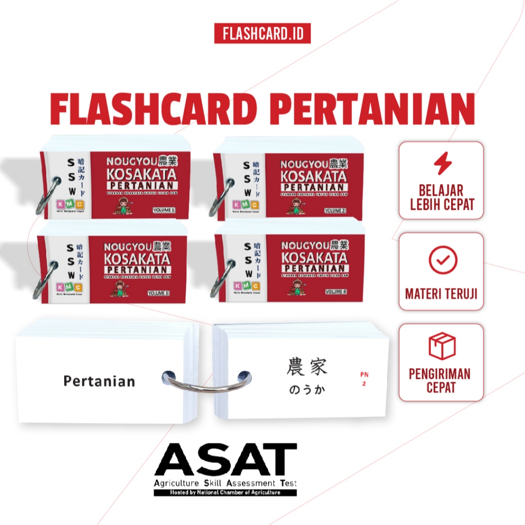 Flashcard SSW Pertanian | Kosakata Pertanian Bahasa Jepang