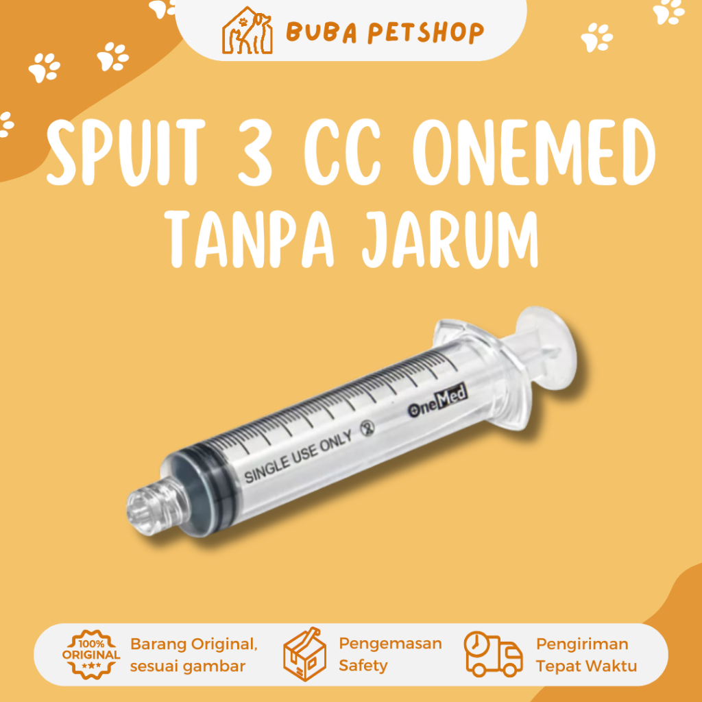 OneMed Spuit 3 cc / 10 cc Tanpa Jarum