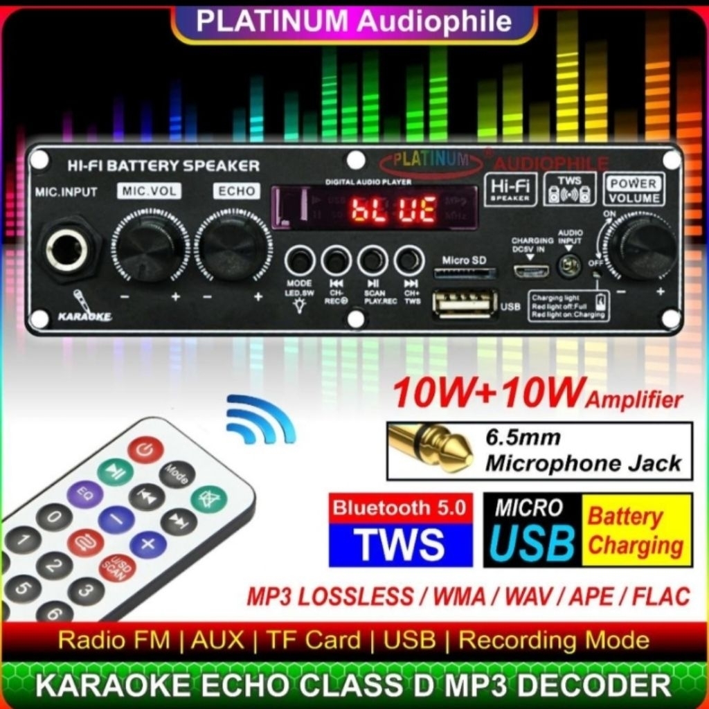 Modul MP3 Decoder Bluetooth karoke amplifier2× 10W Multimedia Troley speaker JQ-2269