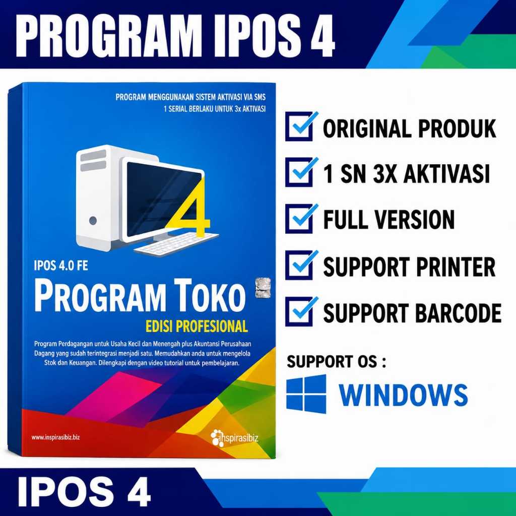 PROGRAM TOKO IPOS 4 ORIGINAL 3 X AKTIVASI COCOK UNTUK SEMUA JENIS  USAHA FREE DATABASE PRODUK SEMBAK