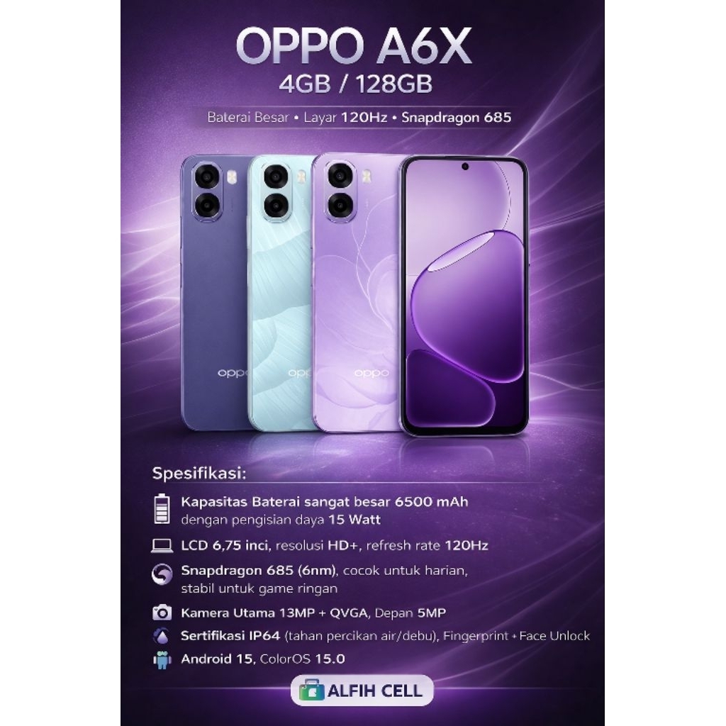 OPPO A6X 4G RAM 4+8/128GB
