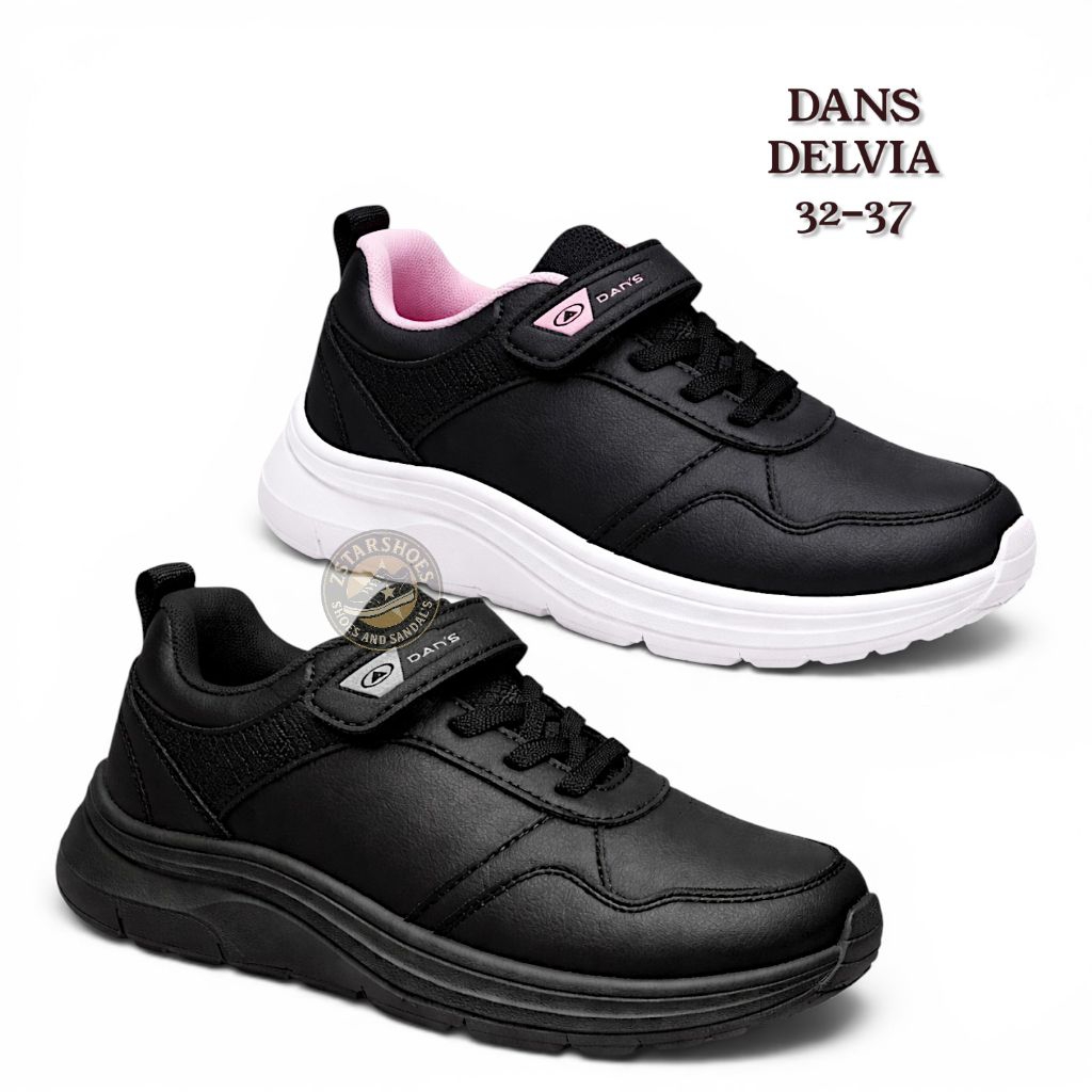 Sepatu sneaker anak perempuan Dans Sitara/Vaima/Delvia/Albea/Hilma Hitam putih ringan berkualitas Or