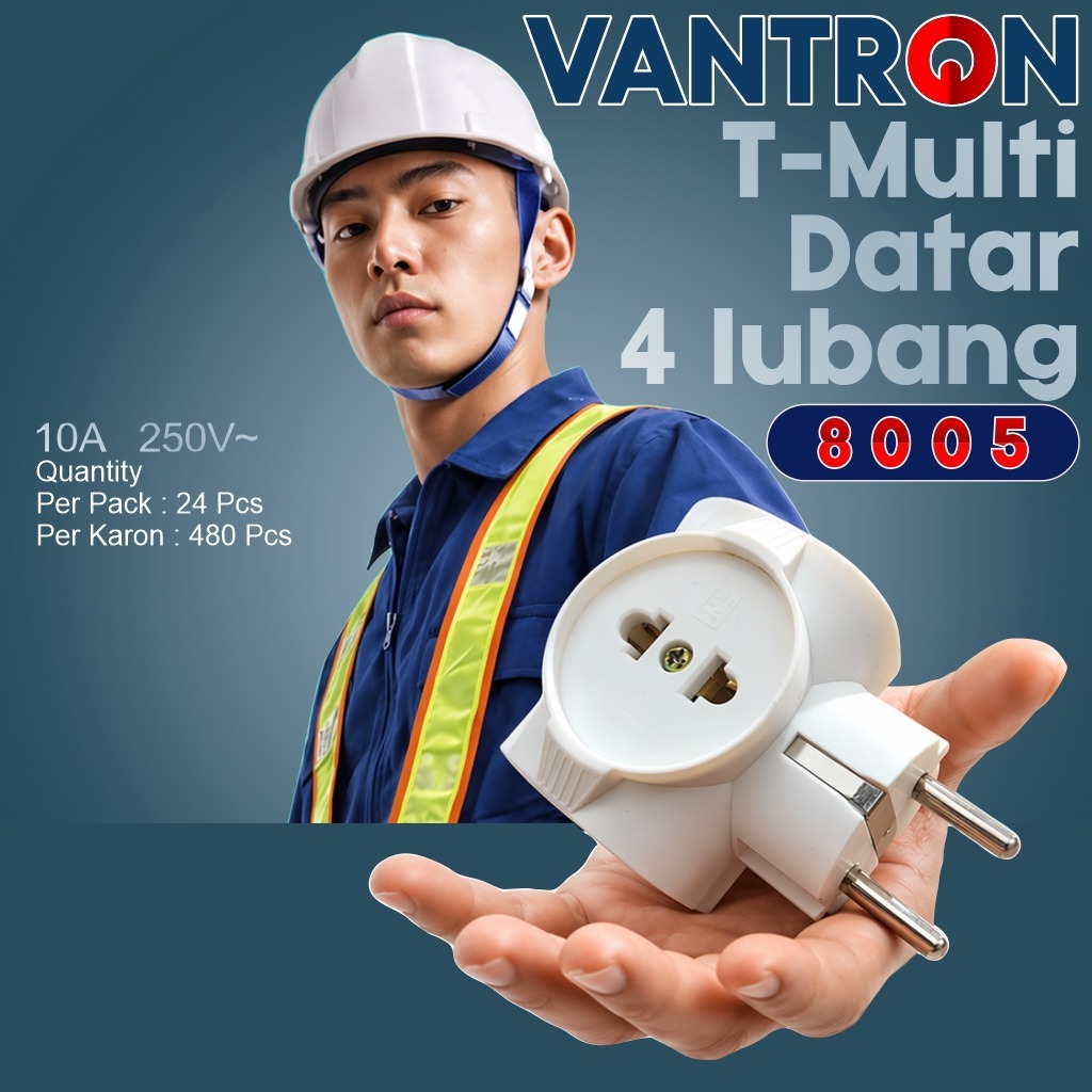 Steker T Multi  4 Lubang Merek Vantron 8005 T Murah