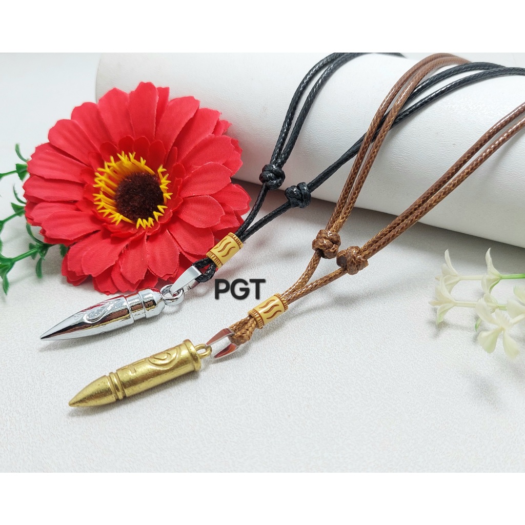 Kalung Tali Bandul Peluru Kalung Tali Pria Wanita Kalung Tali Murah Peluru