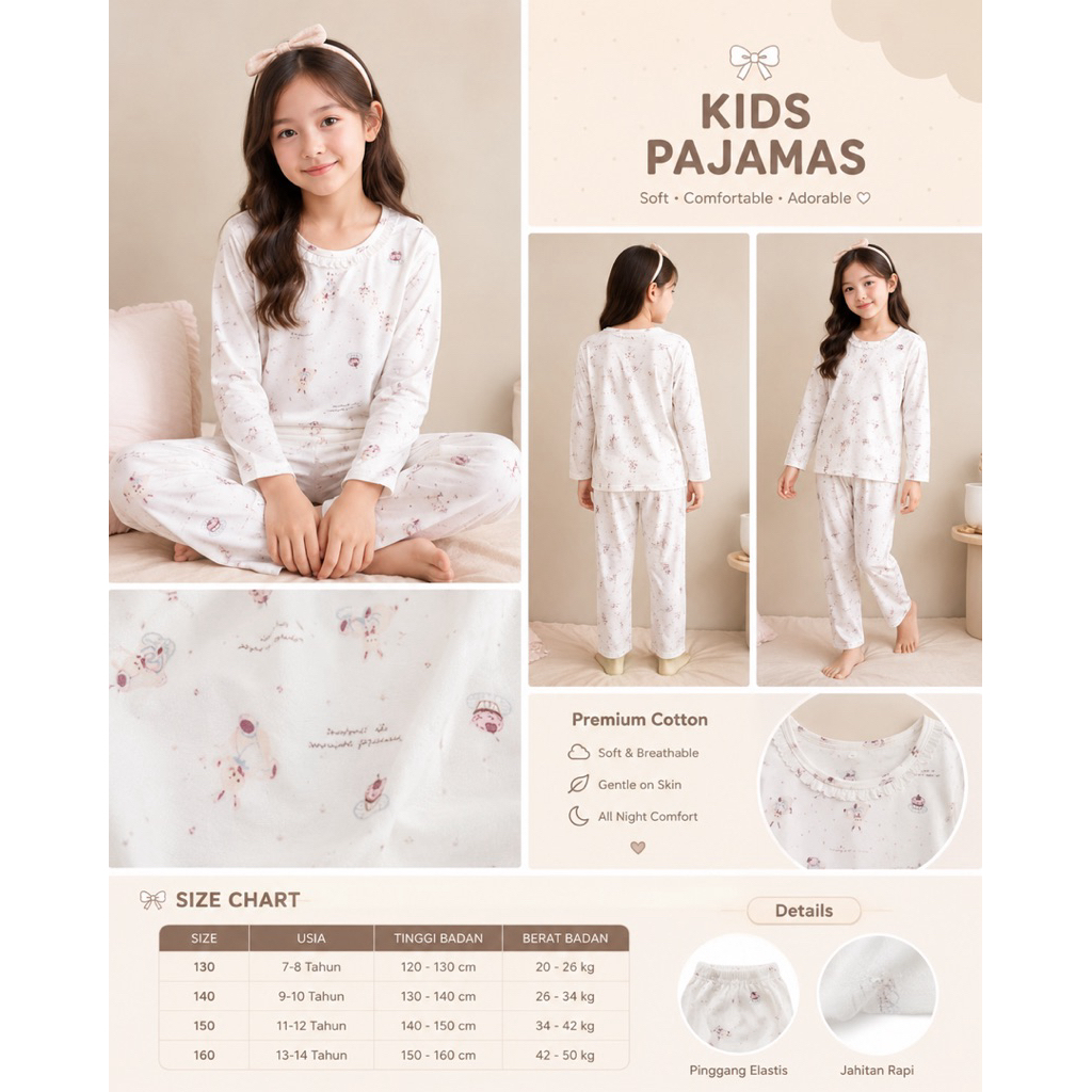 BAJU TIDUR ANAK TENCEL