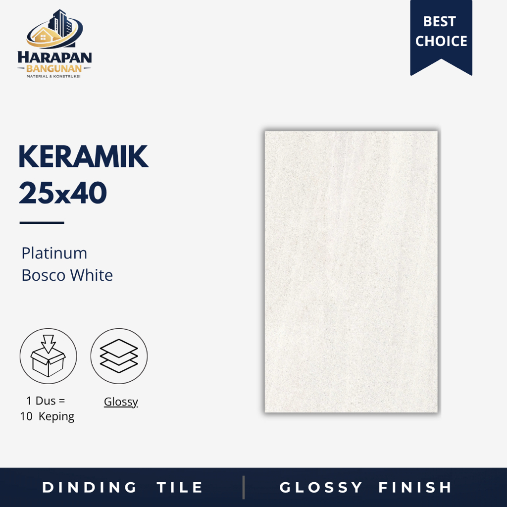 Keramik Dinding 25x40 Platinum Bosco White