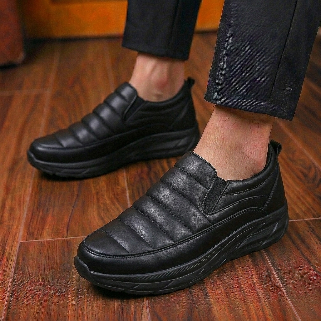 TARASARE - Sepatu Sneakers Pria Slop Hitam kerja