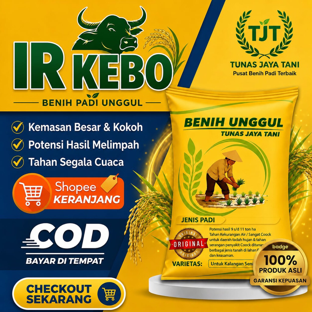 Benih padi  UNGGU IR KEBO Berkualitas kemasan isi5Kg Terjamin Original