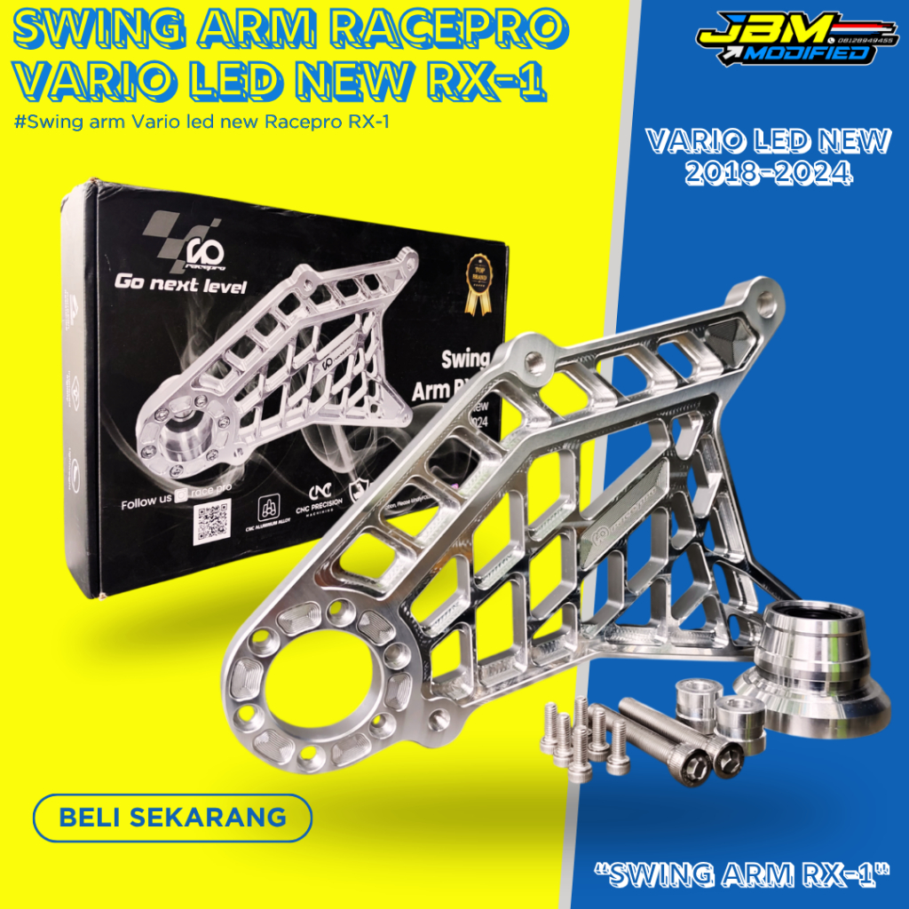 Swing Arm Aluminium CNC Racepro RX-1 Honda Vario 125 150 LED New Old 2015 2025 Model Coak Jaring Pre