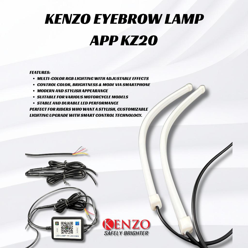 Lampu Alis 30CM Kenzo KZ20 RGB Bisa Setting Lewat App LED Motor Universal