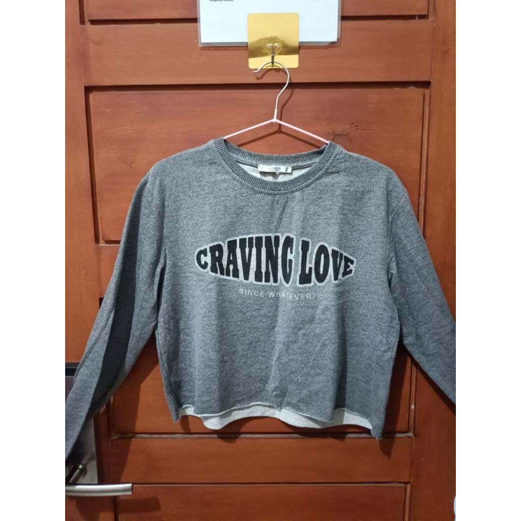 Pullnbear pnb sweater grey croptop