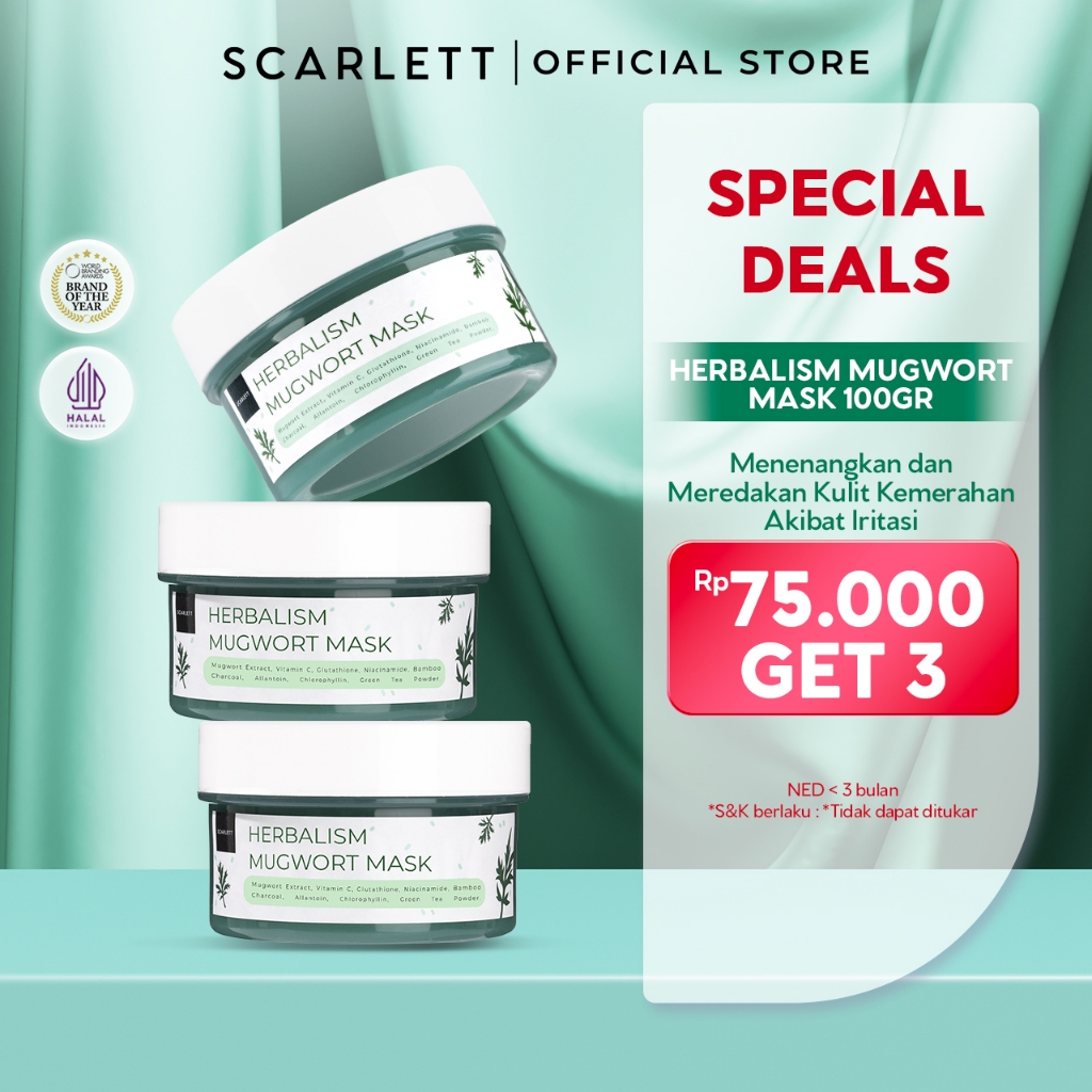 Scarlett Whitening Herbalism Mugwort Mask