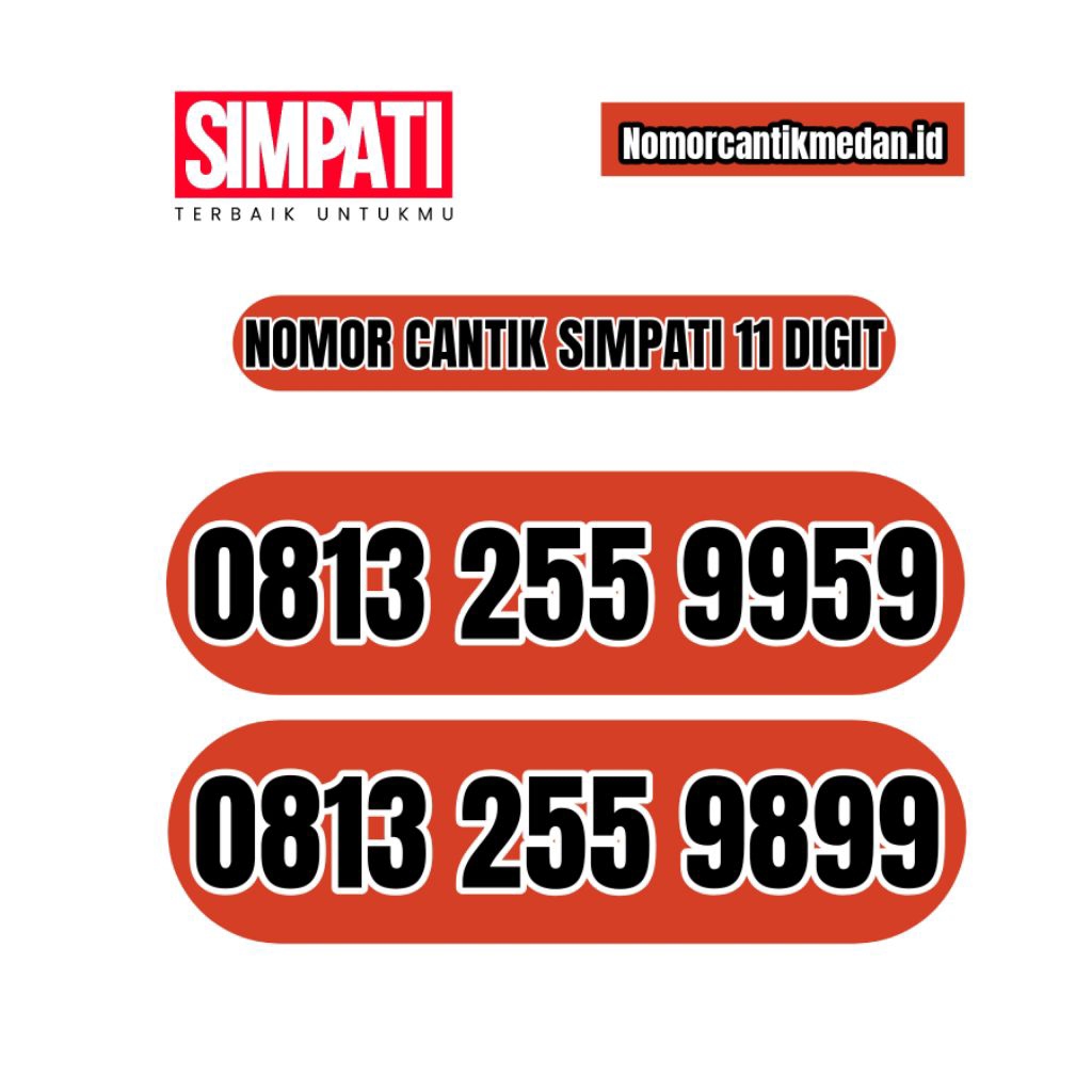 NOMOR CANTIK KARTU SIMPATI TELKOMSEL 11 DIGIT 9899 899 9959 959 5599