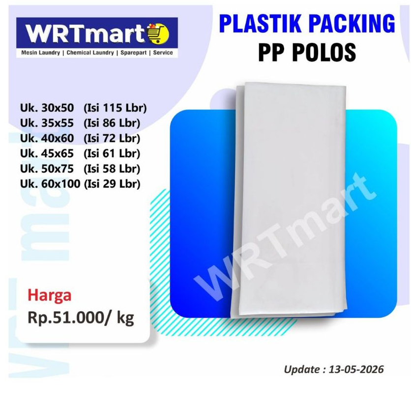[PROMO]WRT Plastik laundry kiloan PP  bening murni paling Murah tebal 0.3 laundry 1kg plastik Baju r