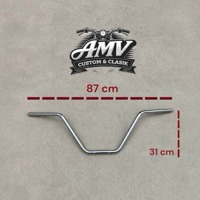 Stang Custom Chopper British Lowrider Avehanger Model lurus stang tradisional chrome