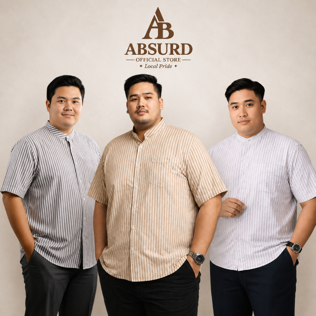 BIGBRAND Terbaru Kemeja Pria Jumbo Lengan Pendek Hem Salur Stripe Garis garis Big Size Premium