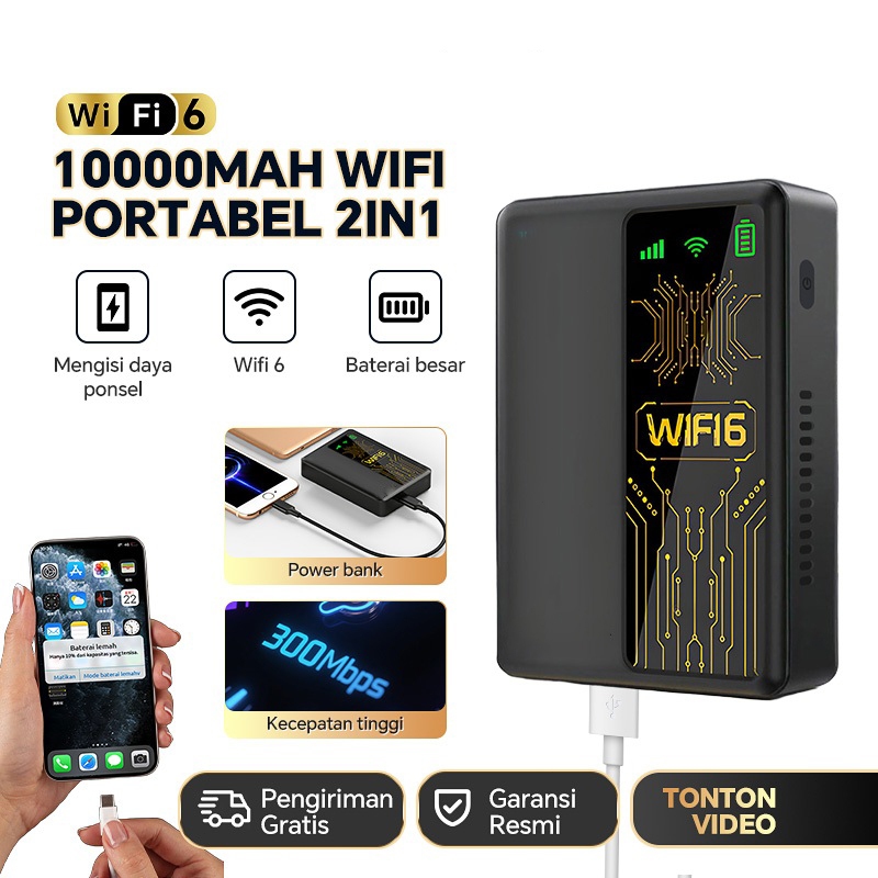 2in1 300Mbps Mifi Wifi 6+10000mAh Powerbank Mobile WiFi Hotspot 4G/5G LTE Modem Wireless Router