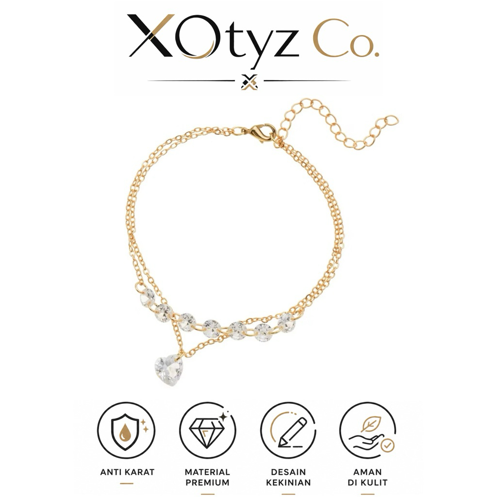 Gelang Wanita Model Permata Berlian | Gelang Fashion | Gelang Aksesoris