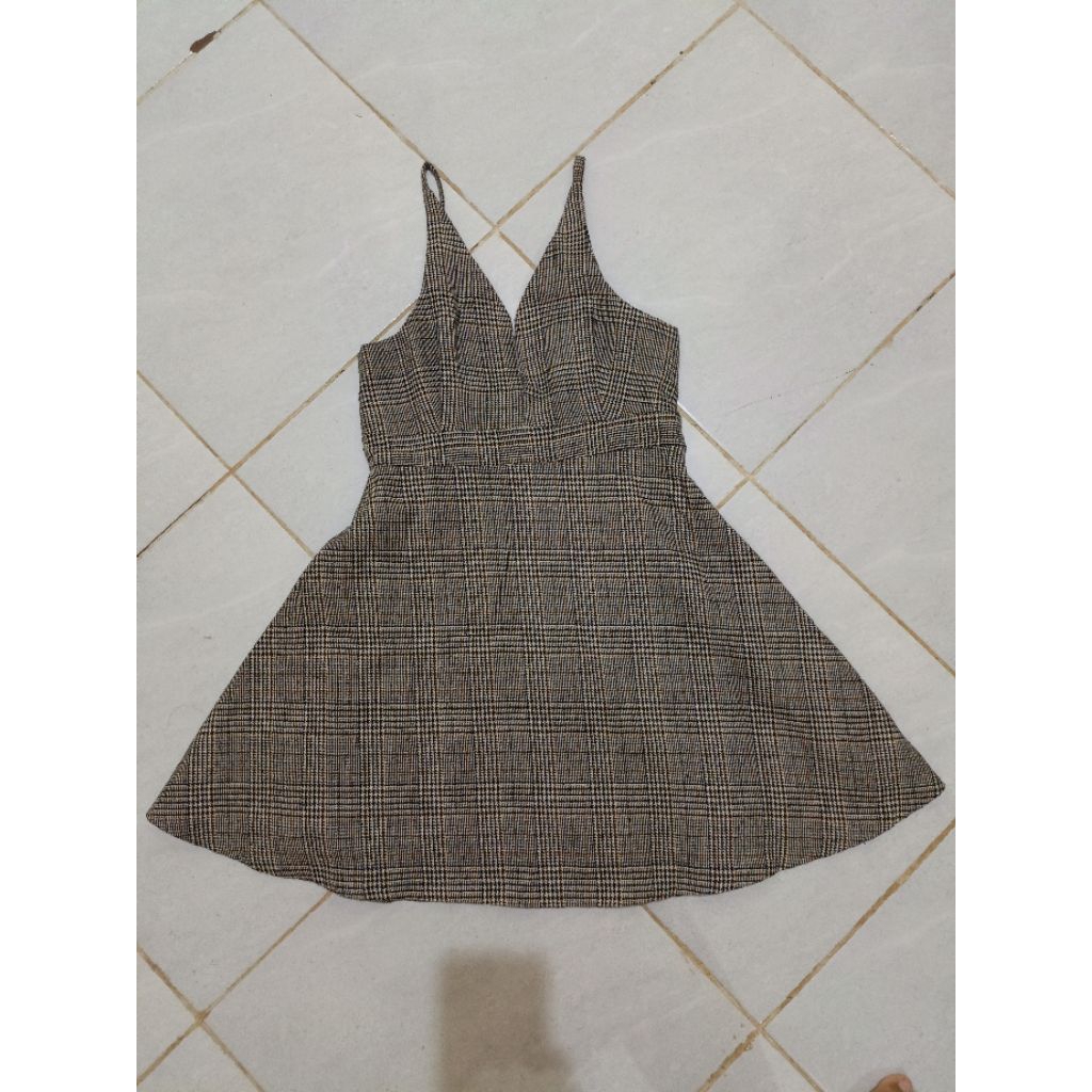 preloved dress overall tartan