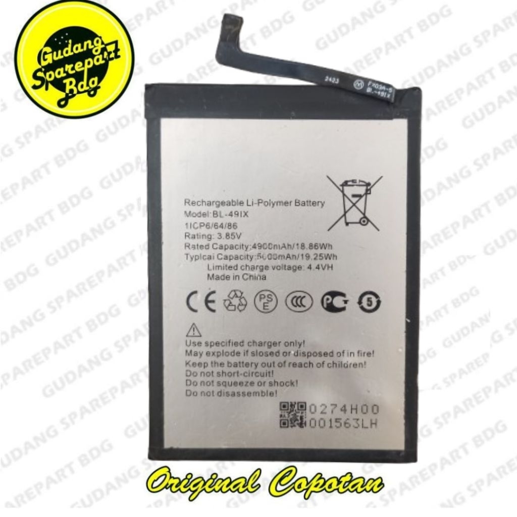 Baterai  Infinix Smart HD 2021  BL-49 iX 5000mAh Second Original Copotan