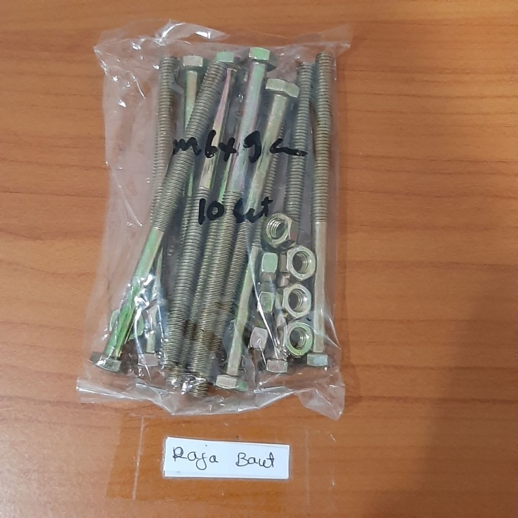 Baut 10/M6x9cm plus mur paket 10set